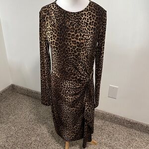 🌴 NWT Micheal Kors Leopard Print Midi Dress